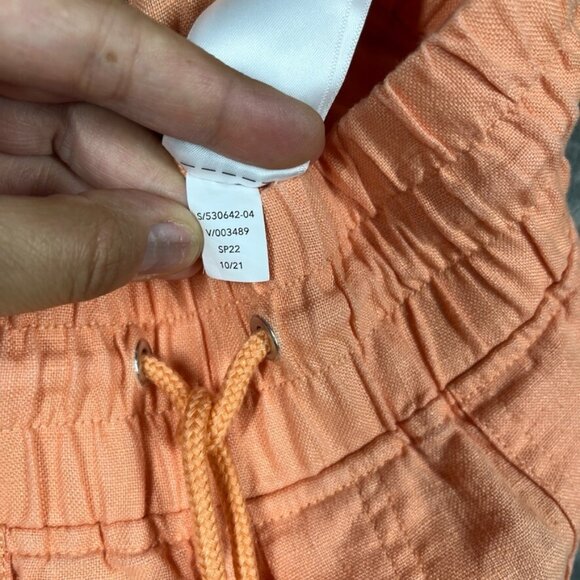 Athleta Cabo Linen Jogger Womens Size 8 Orange Peach Summer Zipped Pockets - Picture 8 of 11